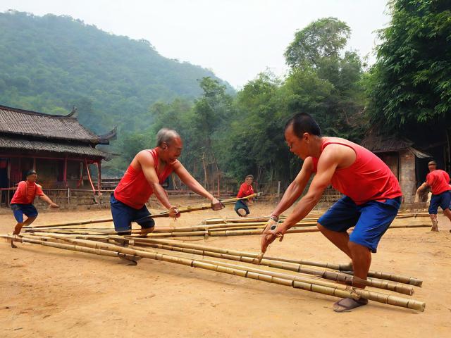九游体育网站_ 乡村特色竹竿挤拔河，传承传统民俗运动，拔竹竿神器